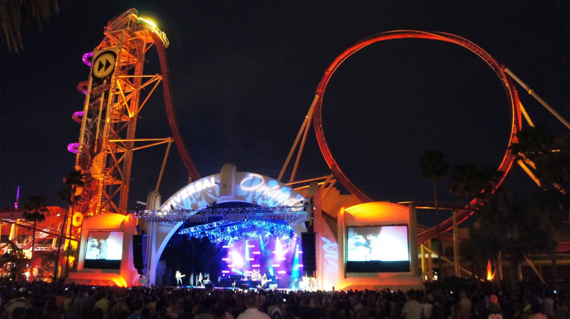 Universal Studios Florida Summer Concert Series & CityWalk at night