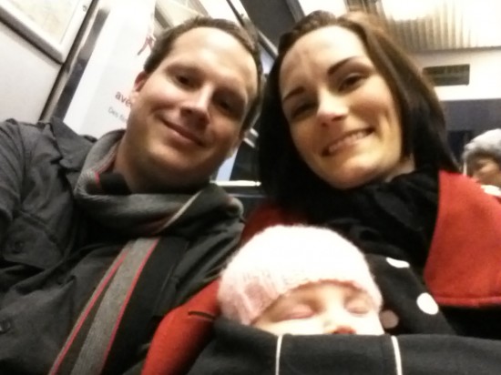 Happy holidays from the Hatfield Family (on the train to Strasbourg).