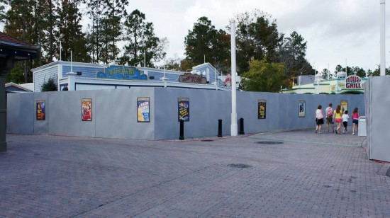 Classic movie posters now adorn the construction walls surrounding Amity.