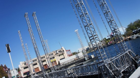 The barges for Universal's new nighttime show at USF.