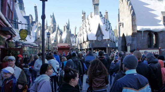 Holiday crowds at the Wizarding World of Harry Potter.
