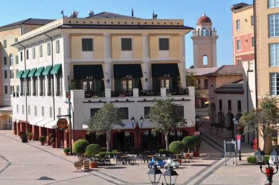 Bice Restaurant and the Harbor Piazza at Loew's Portofino Bay Hotel.