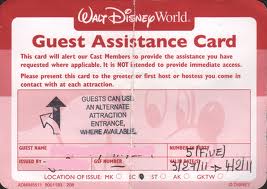 Disney World Guest Assistance Pass.