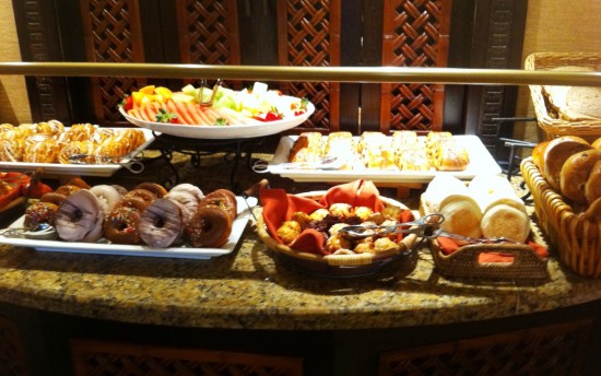 The club level lounge at Royal Pacific Resort offers great options for vegetarians.