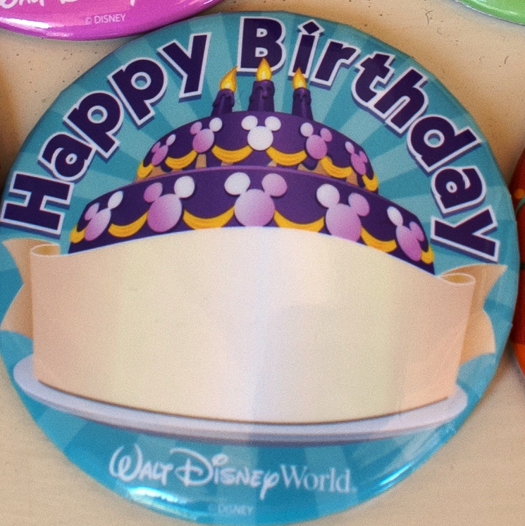 Disney Button Pin Walt Disney World Happy 22nd Birthday 