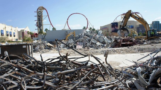 Demolition of Soundstage 44 at Universal Studios Florida - July 1, 2012.