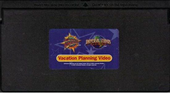 Universal Orlando vacation planning VHS tape.