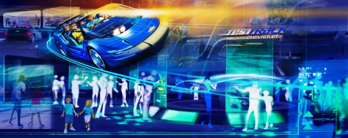 Renderings of the new Test Track at Epcot.