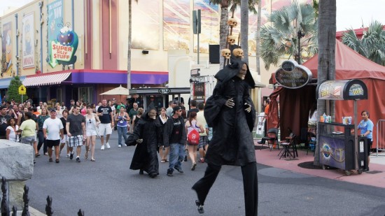 A few scareactors pacing through the streets.