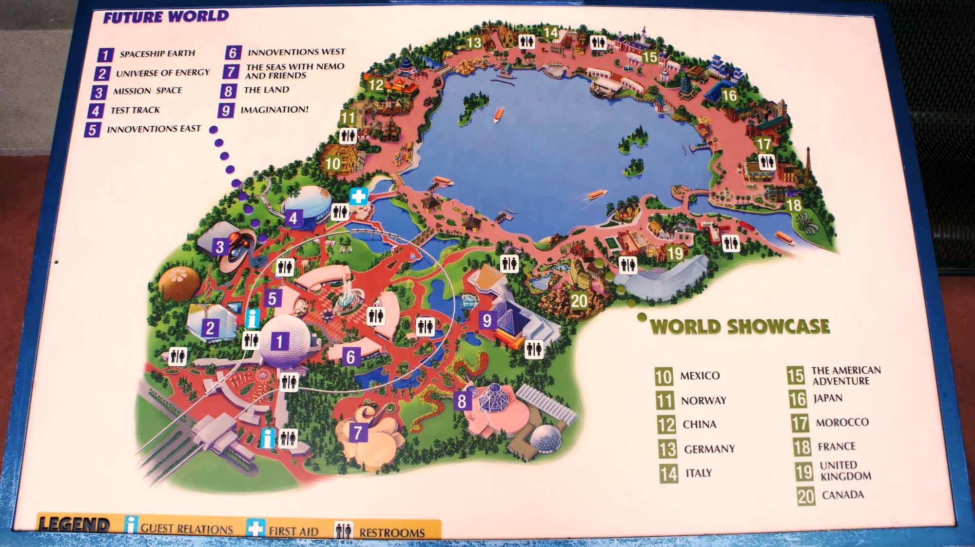 Epcot Theme Park Map