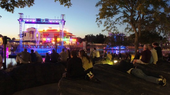 Guests await the nightly performance of Cinematic Spectacular.