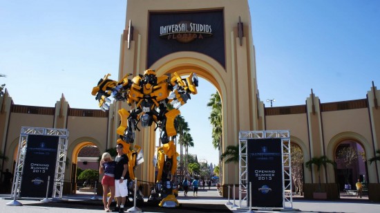 Bumblebee outside of the Universal Studios Florida gates.