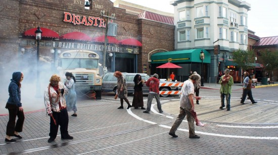 Walkers roam free during Halloween Horror Nights 2012.