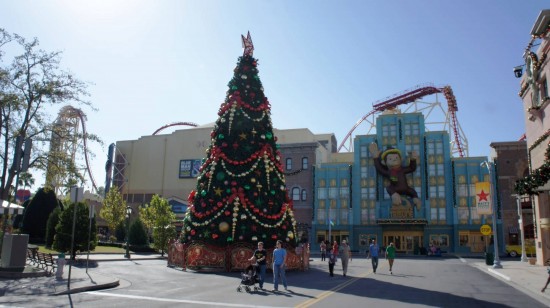 Holiday decorations 2012 at Universal Studios Florida.