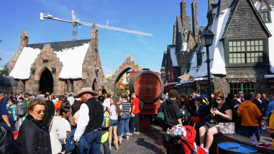 Holiday 2012 crowds inside the Wizarding World of Harry Potter.