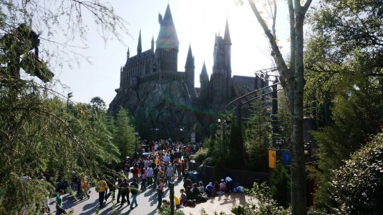 Holiday 2012 crowds inside the Wizarding World of Harry Potter.