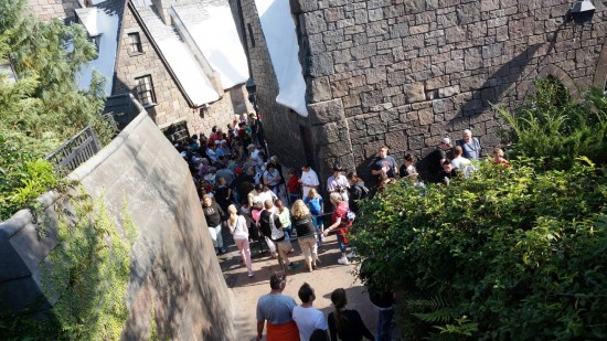 Holiday 2012 crowds inside the Wizarding World of Harry Potter.