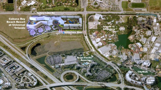 Cabana Bay Beach Resort composite map.