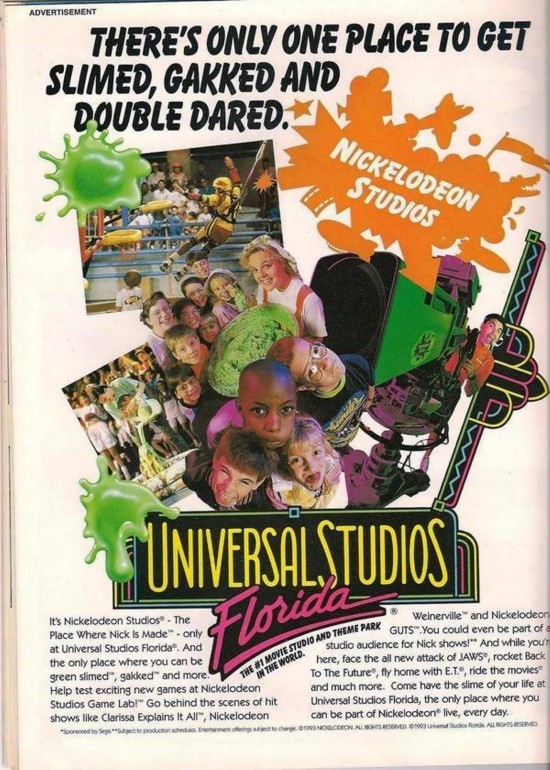 Advertisement for Universal Studios Florida circa 1994.