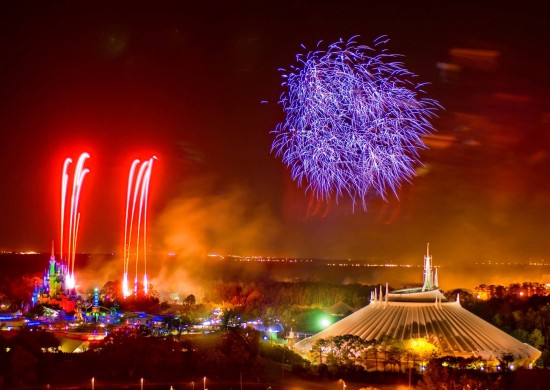 Fireworks over Magic Kingdom.