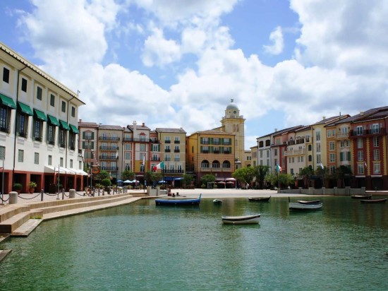 The Harbor Piazza at Loews Portofino Bay Hotel.