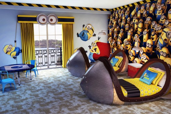 Despicable Me kids suites at Loews Portofino Bay Hotel.