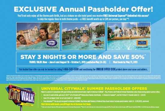 Universal Orlando PASSPORT - Summer 2013.