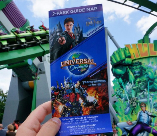 The new Universal in-park guide map featuring Transformers.