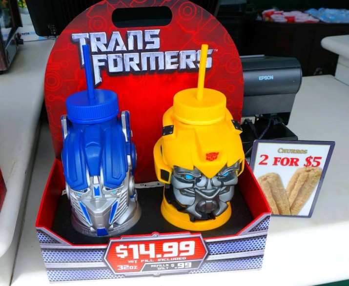 Transformers souvenir cups can be refilled for 99 cents.