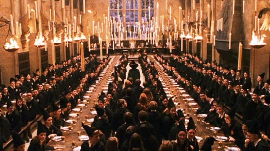 The Great Hall of Hogwarts Castle.