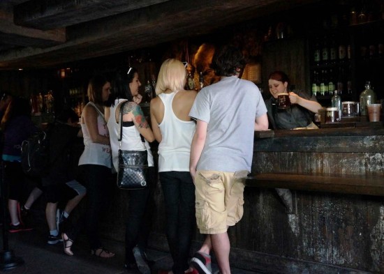 Short line for butterbeer at Hogs Head.