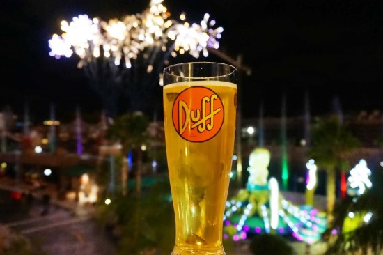 Ending the night at USF with a Duff beer.