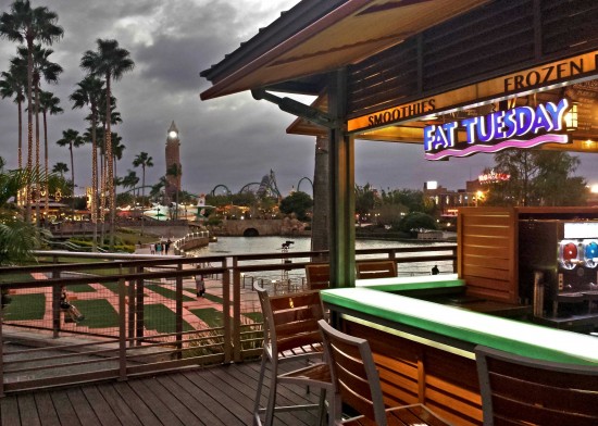 Universal CityWalk at dusk.