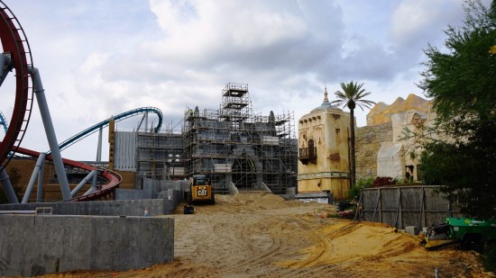 Hogsmeade Station construction - December 5, 2013.