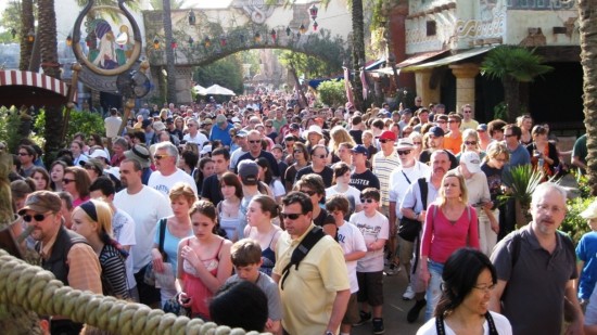 Crowds at Universal Orlando.