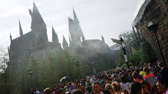 Holiday crowds at the Wizarding World of Harry Potter.