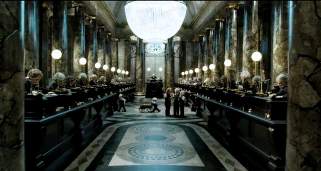 A few steps into Gringotts Bank you see this.