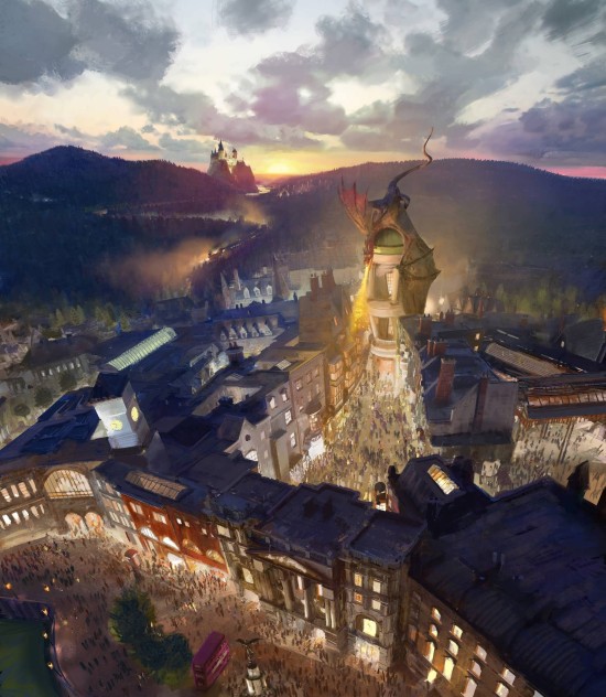 Diagon Alley concept art.