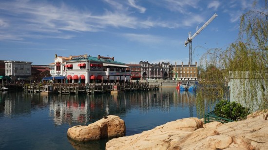 London waterfront of Diagon Alley - January 17, 2014.