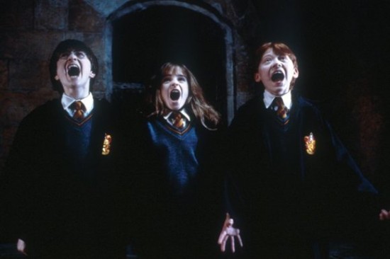 The Potter gang screaming.