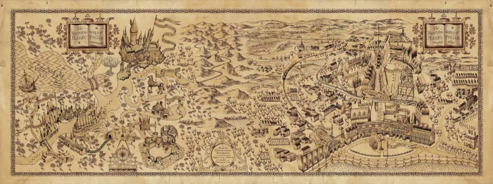 Map: Wizarding Worlds of Harry Potter.