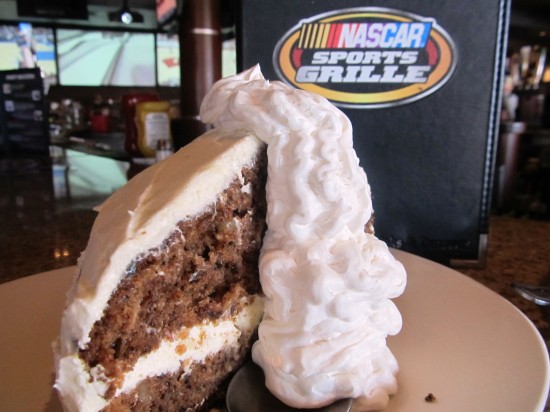 NASCAR Sports Grille's "King" Carrot Cake.