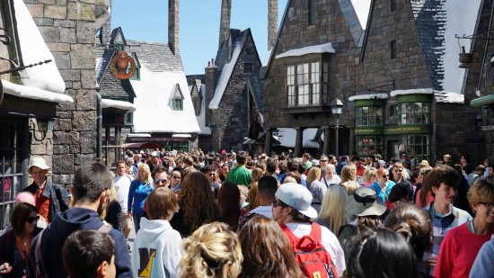 Spring Break 2014 crowds inside Hogsmeade.