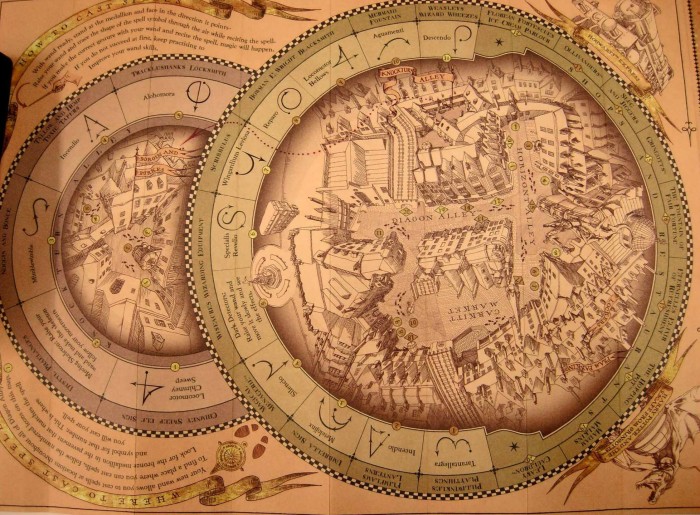 The spell-casting map for Diagon Alley.
