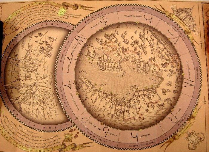 The spell-casting map for Hogsmeade.