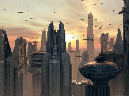 Coruscant, from the Star Wars prequel trilogy.