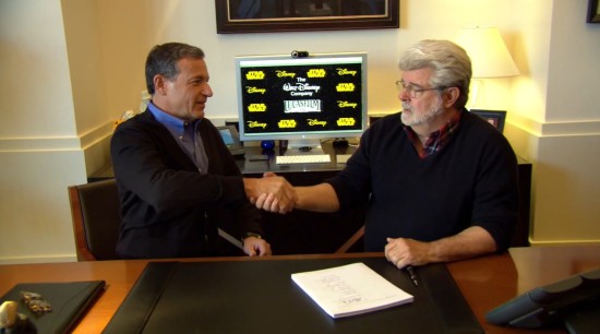 Disney CEO Bob Iger and Lucasfilm founder George Lucas.