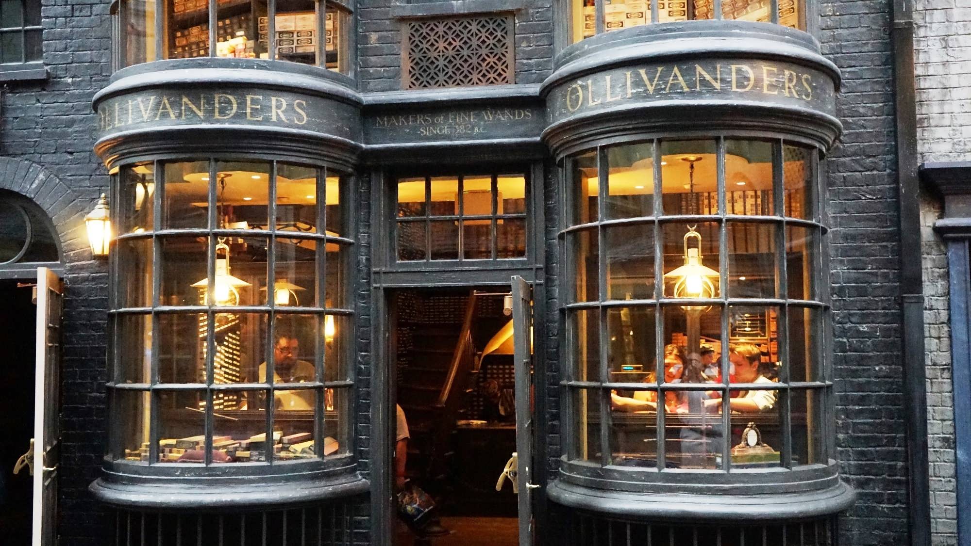 Ollivander's wand shop storefront in Diagon Alley