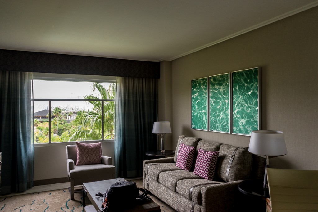 Lounge area of a Royal Pacific King suite