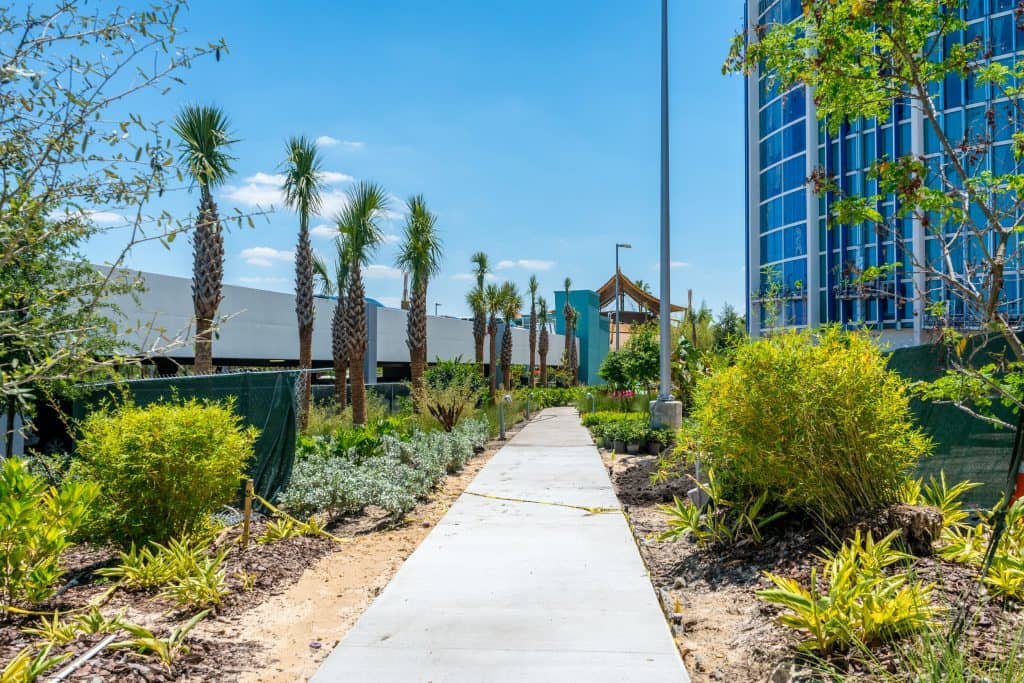 Cabana Bay Beach Resort's private path to Universal's Volcano Bay